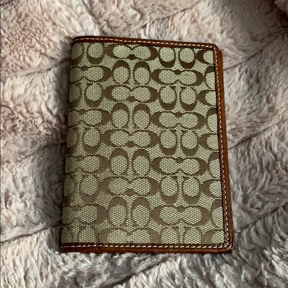 Coach brown and tan passport holder